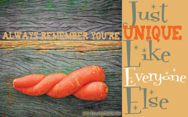 "Always remember you're unique - just like everyone else" ~Twisted Carrots~ Photography by Nicole Vlug ~ www.GreatArtPhotos.com